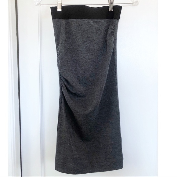 IRO Dassie Gray Pull On Wool Ruched Pencil Skirt - Picture 2 of 8